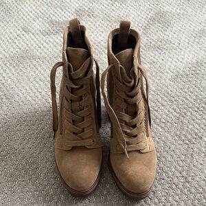 Vince Camuto Tan Lace Up Boots